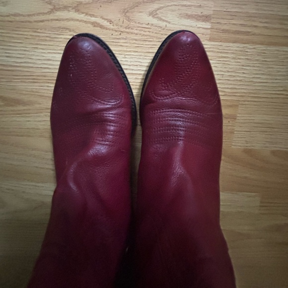 Franco Sarto Women’s  Red Leather Cowboy Boots Size 9.5 - Picture 5 of 11